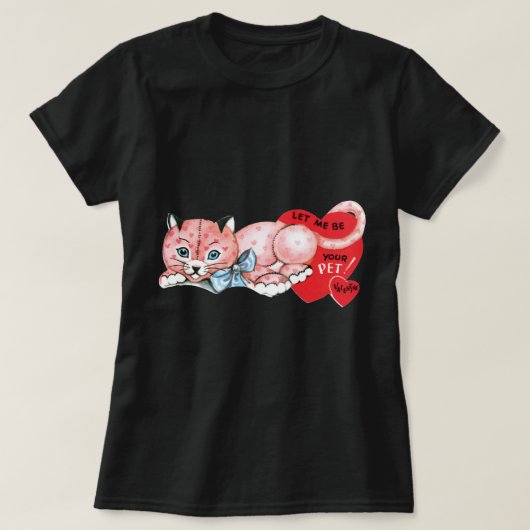 アンティークバレンタイン猫 Tシャツ (デザイン正面)