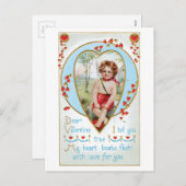 アンティークバレンタイン シーズンポストカード (正面/裏面)