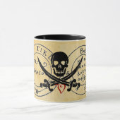 アンティークパイレーツトレジャーマップ、スカルと剣 マグカップ (中央)