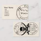 アンティークパイレーツトレジャーマップ、スカルと剣 名刺 (正面/裏面)