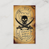 アンティークパイレーツトレジャーマップ、スカルと剣 名刺 (裏面)