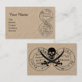 アンティークパイレーツトレジャーマップ、スカル&ソードクラフト 名刺 (正面/裏面)
