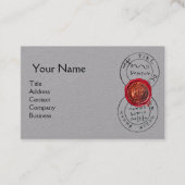 アンティークパイレーツトレジャーマップ、レッドワックスシールグレー 名刺 (正面)