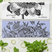 アンティークパッションフラワー – 文字ペリウィンクルの選択 キッチンタオル (折り畳み)