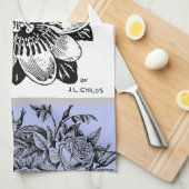 アンティークパッションフラワー – 文字ペリウィンクルの選択 キッチンタオル (四つ折り)