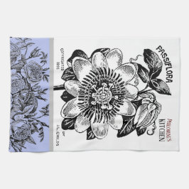 アンティークパッションフラワー – 文字ペリウィンクルの選択 キッチンタオル
