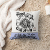 アンティークパッションフラワー – 文字ペリウィンクルの選択 クッション (ブランケット)