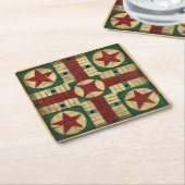 アンティークパルチェージゲームボードバイイーサンハーパー スクエアペーパーコースター (アングル)