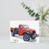 アンティークパワーワゴントラック葉書 ポストカード (スタンド正面)