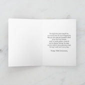 アンティークパーソナライズされたバラ70結婚周年記念 カード (内部)