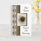 アンティークパーソナライズされたバラ70結婚周年記念 カード (黄色い花)