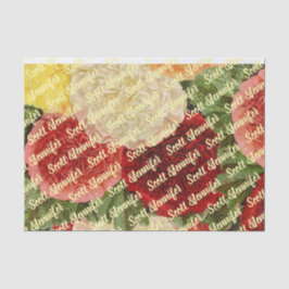 アンティークパーソナライズされたヴィンテージレッドホワイトピンクローズ 薄葉紙