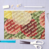 アンティークパーソナライズされたヴィンテージレッドホワイトピンクローズ 薄葉紙 (クラフト)