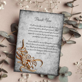 アンティークパーチメントに焼き上がったゴールドの結婚式 サンキューカード