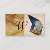 アンティークパーチメントモノグラム上のローラーの翼 名刺 (裏面)