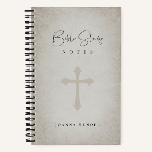 アンティークパーチメントルックパーソナライズされたバイブル勉強 ノートブック (正面)