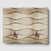 アンティークパーチメント、レース、光沢のあるビーズ&バタフライ ゲストブック (裏面)