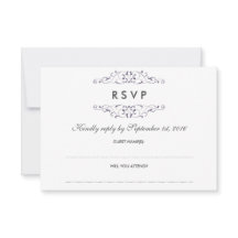 アンティークパープルの華麗な結婚式RSVP