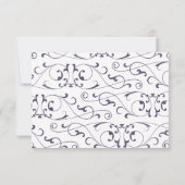 アンティークパープルフローリッシュウェディングRSVP 出欠カード (裏面)