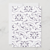 アンティークパープルフローリッシュモノグラムウェディング招待 招待状 (裏面)