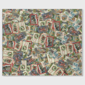 アンティークビクトリアンのクリスマスはがき ラッピングペーパー (フラット)