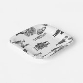 アンティークビクトリアンのベビーアニマルの子供の白いトイル ペーパープレート (傾斜あり)