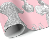 アンティークビクトリアンの女性動物ピンクの女性 ラッピングペーパー (ロールコーナー)