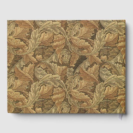 アンティークビクトリアンの暖かい紅葉日付の保存 ゲストブック (裏面)