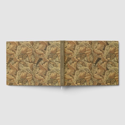 アンティークビクトリアンの暖かい紅葉日付の保存 ゲストブック (全面)