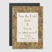 アンティークビクトリアンの暖かい紅葉日付の保存 マグネット招待状 (正面/裏面)