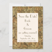 アンティークビクトリアンの暖かい紅葉日付の保存 マグネット招待状 (正面)