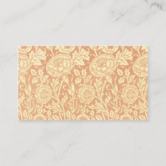 アンティークビクトリアンウィリアムモリスカーネーションバラ 名刺 (裏面)