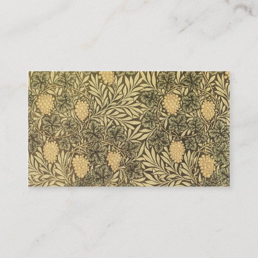アンティークビクトリアンウィリアムモリスブドウつる植物葉 名刺 (裏面)