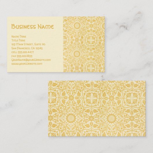 アンティークビクトリアンウィリアムモリス花フローラ 名刺 (正面/裏面)