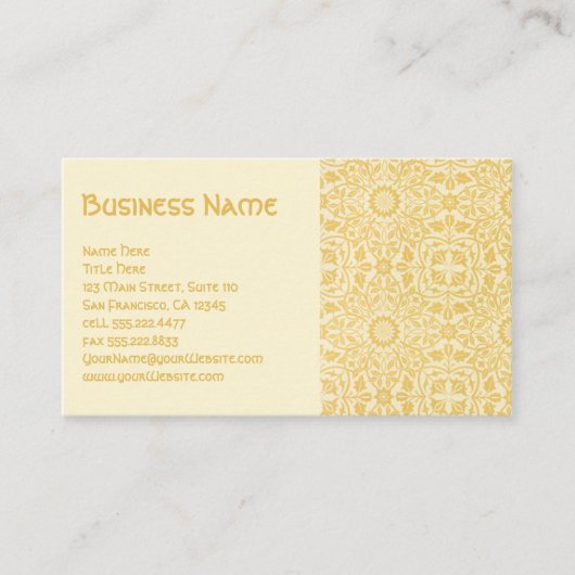 アンティークビクトリアンウィリアムモリス花フローラ 名刺 (正面)