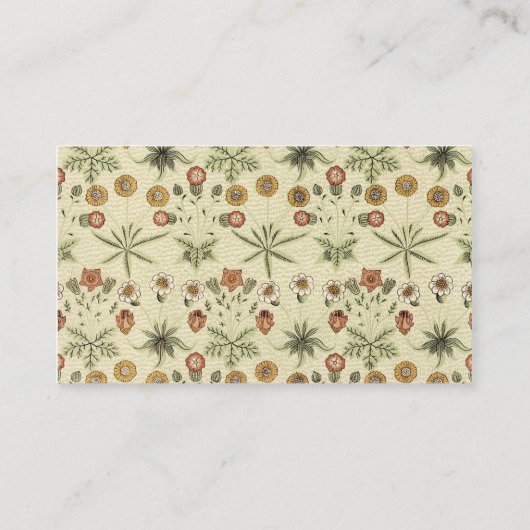 アンティークビクトリアンウィリアムモリス花フローラ 名刺 (裏面)