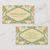 アンティークビクトリアンウィリアムモリス花フローラ 名刺 (正面/裏面)