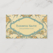 アンティークビクトリアンウィリアムモリス花フローラ 名刺 (正面)