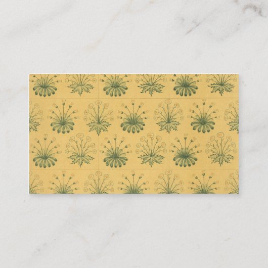 アンティークビクトリアンウィリアムモリス花フローラ 名刺 (裏面)