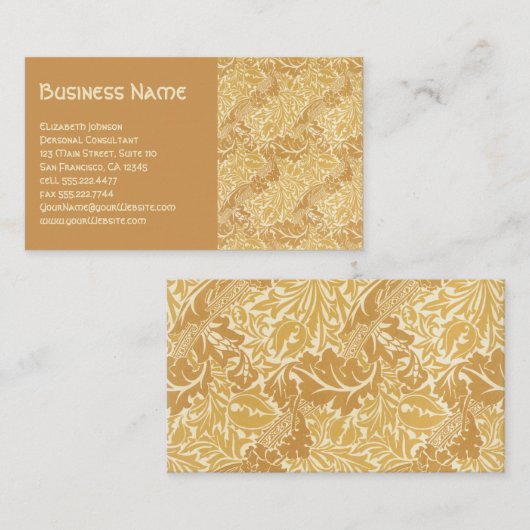 アンティークビクトリアンウィリアムモリス花フローラ 名刺 (正面/裏面)