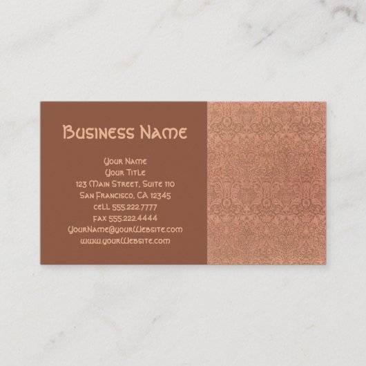 アンティークビクトリアンウィリアム・モリスフローラ・ダマスク 名刺 (正面)