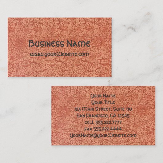 アンティークビクトリアンウィリアム・モリスフローラ・ダマスク 名刺