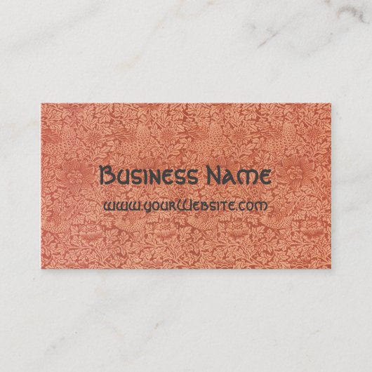 アンティークビクトリアンウィリアム・モリスフローラ・ダマスク 名刺 (正面)