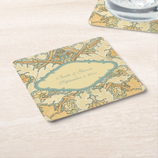 アンティークビクトリアンウィリアム・モリス・セント・ジェームズ・フローラ スクエアペーパーコースター (アングル)