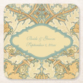 アンティークビクトリアンウィリアム・モリス・セント・ジェームズ・フローラ スクエアペーパーコースター (正面)