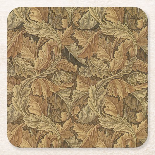 アンティークビクトリアンウォーム紅葉結婚ズ スクエアペーパーコースター (正面)