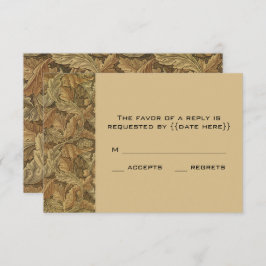 アンティークビクトリアンウォーム紅葉結婚ズ 出欠カード