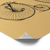 アンティークビクトリアンエラサイクリングイラスト ポスター (角)