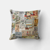 アンティークビクトリアンクリスマスエフェメラコラージュアート クッション (裏面)