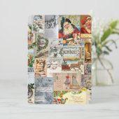 アンティークビクトリアンクリスマスエフェメラコラージュアート シーズンカード (スタンド正面)